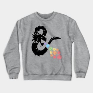 8 Shaped Dragon Rainbow Dice Fire Crewneck Sweatshirt